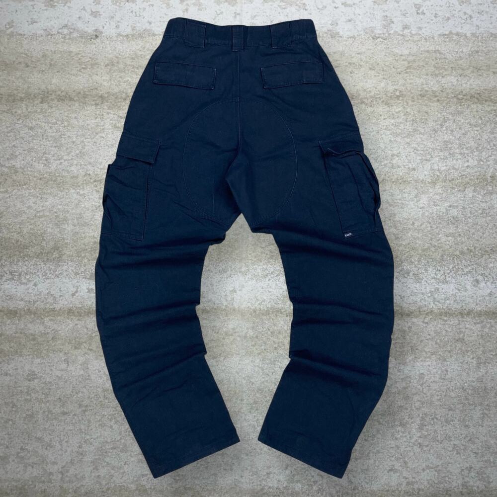 Vintage 90s 5.11 Tactical Pants 32x34 Baggy Wide Navy Blue Cargos Double Knees